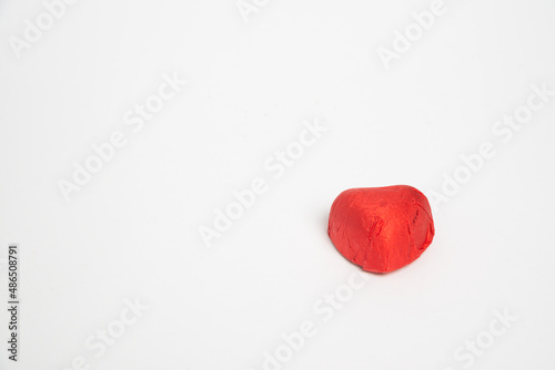 Chocolate Candy Red Heart Sweets for Valentine's Day on white background