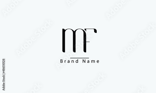 MF FM M F abstract vector logo monogram template
