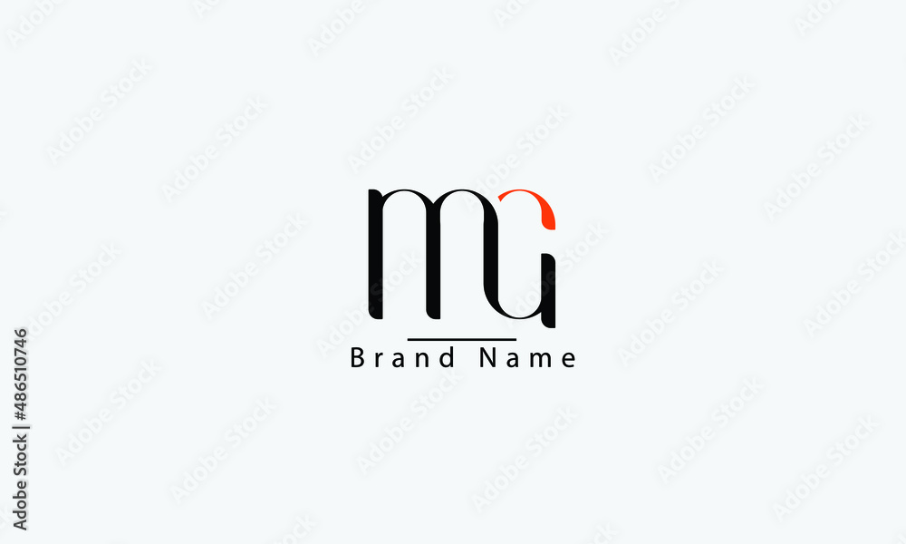 MG GM M G abstract vector logo monogram template - obrazy, fototapety, plakaty 