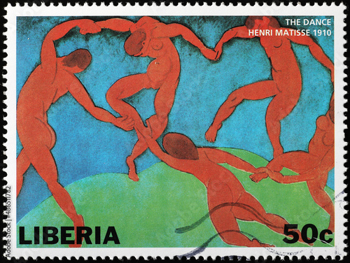 The dance by Henry Matisse on african stamp photo