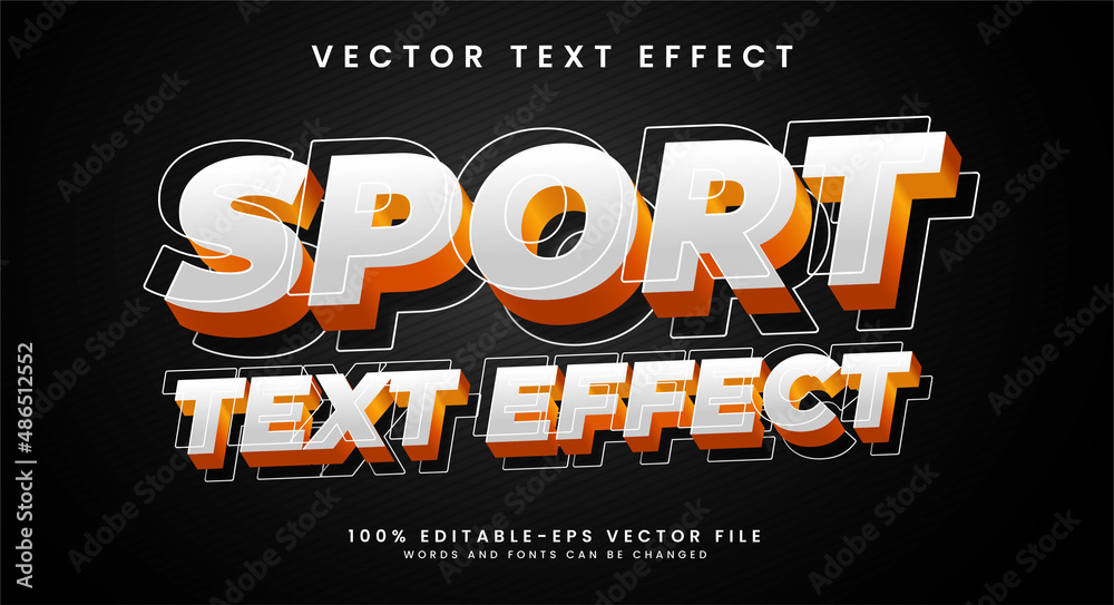 Sport editable vector text effect with minimalist concept.