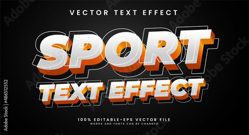 Sport editable vector text effect with minimalist concept.