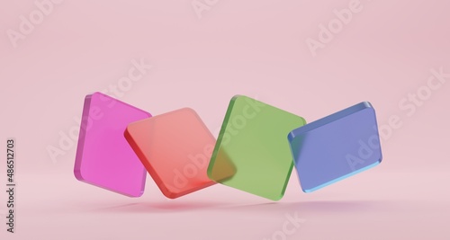 3D illustration Colorful objects abstract background, banner design