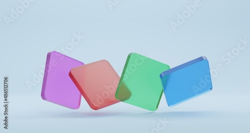 3D illustration Colorful objects abstract background, banner design