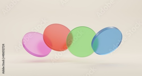 3D illustration Colorful objects abstract background, banner design