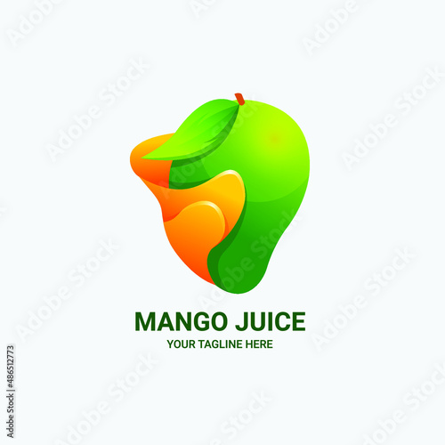 mango juice logo design template