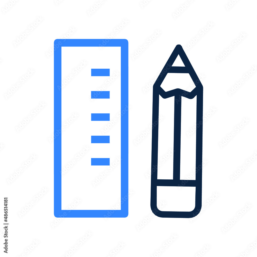 Design pencil rule or tape rule icon Design pencil rule or tape rule icon