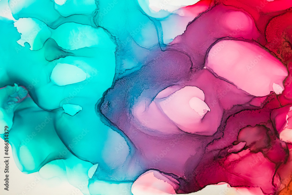 Abstract fluid art painting background in alcohol ink technique ...