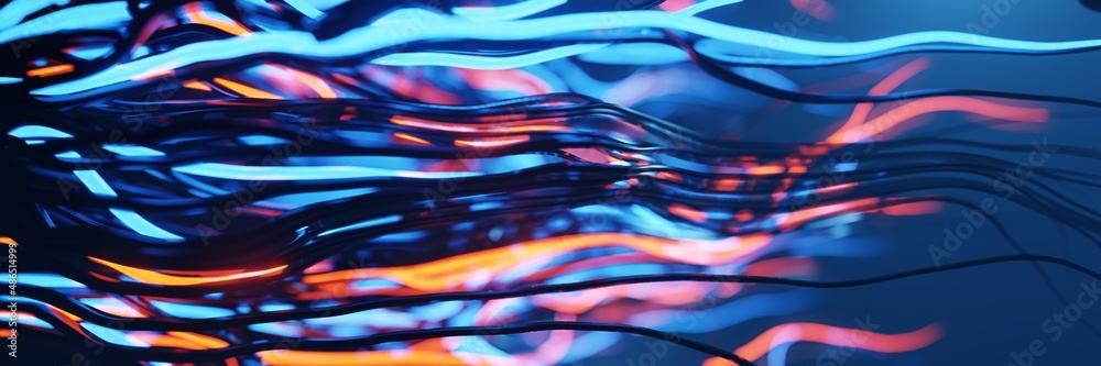 Abstract Red And Blue Glowing Neon Lights Line trails Background 3D rendering Abstract Red And Blue Glowing Neon Lights Line trails Background 3D rendering