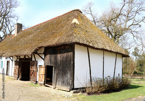 large, traditional white barn in Bokrijk, Belgium