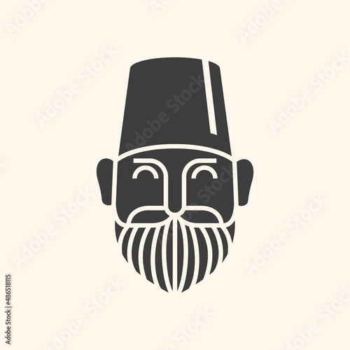 islamic Man Icon with Beard Vector Design