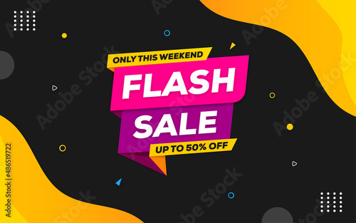 Flash sale modern banner design with editable text effect