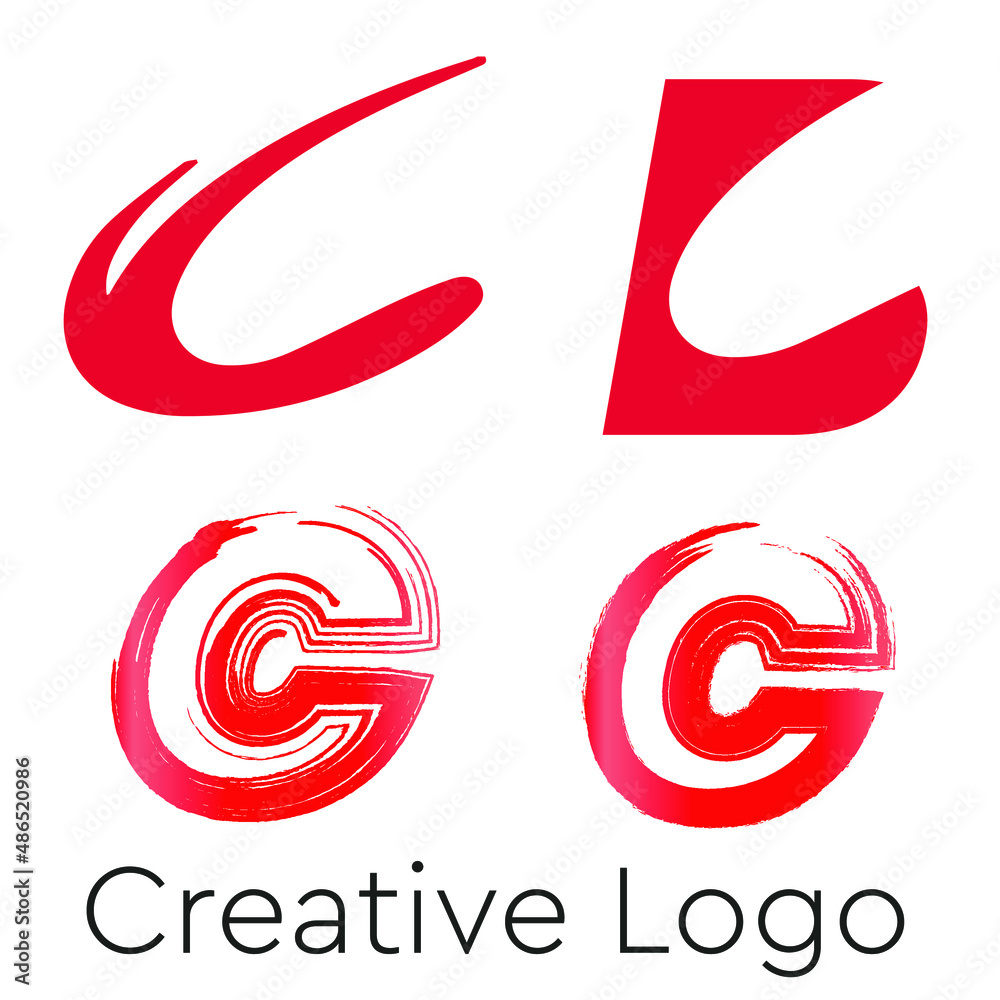 set of logo, This an abstract colorful letter C Vector logo for Business Company, Brand Logo, abstract colorful illustration