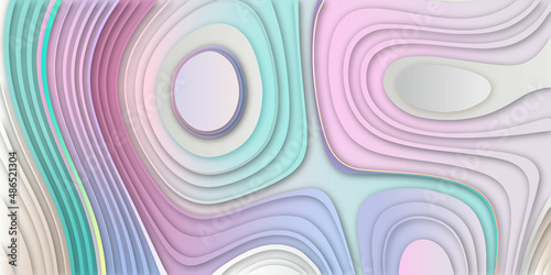 Abstract background with circles. The colors of the aqueous ink are translucent. Abstract multicolored marble texture background. Modern and geometric design and color full design in illustration.