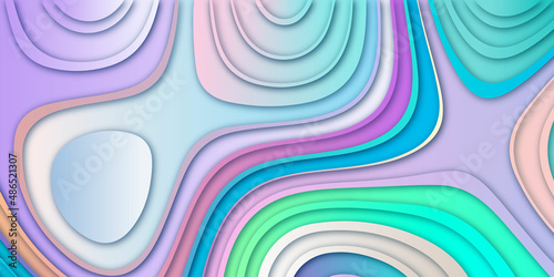 Abstract background with circles. The colors of the aqueous ink are translucent. Abstract multicolored marble texture background. Modern and geometric design and color full design in illustration.