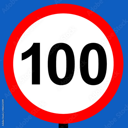 100 kph maximum speed limit on this road sign
