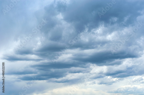 clouds of spring storm sky. Dark sky, danger. Weather forecast screensaver, w...