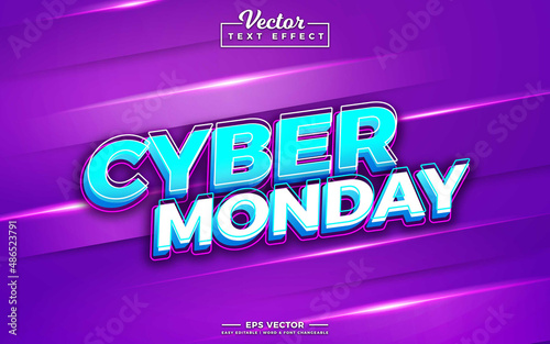 Cyber Monday 3d editable text effect