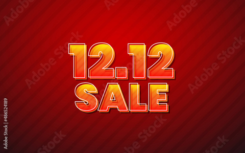 12 12 online shopping day sale banner poster template with editable 3d text effect