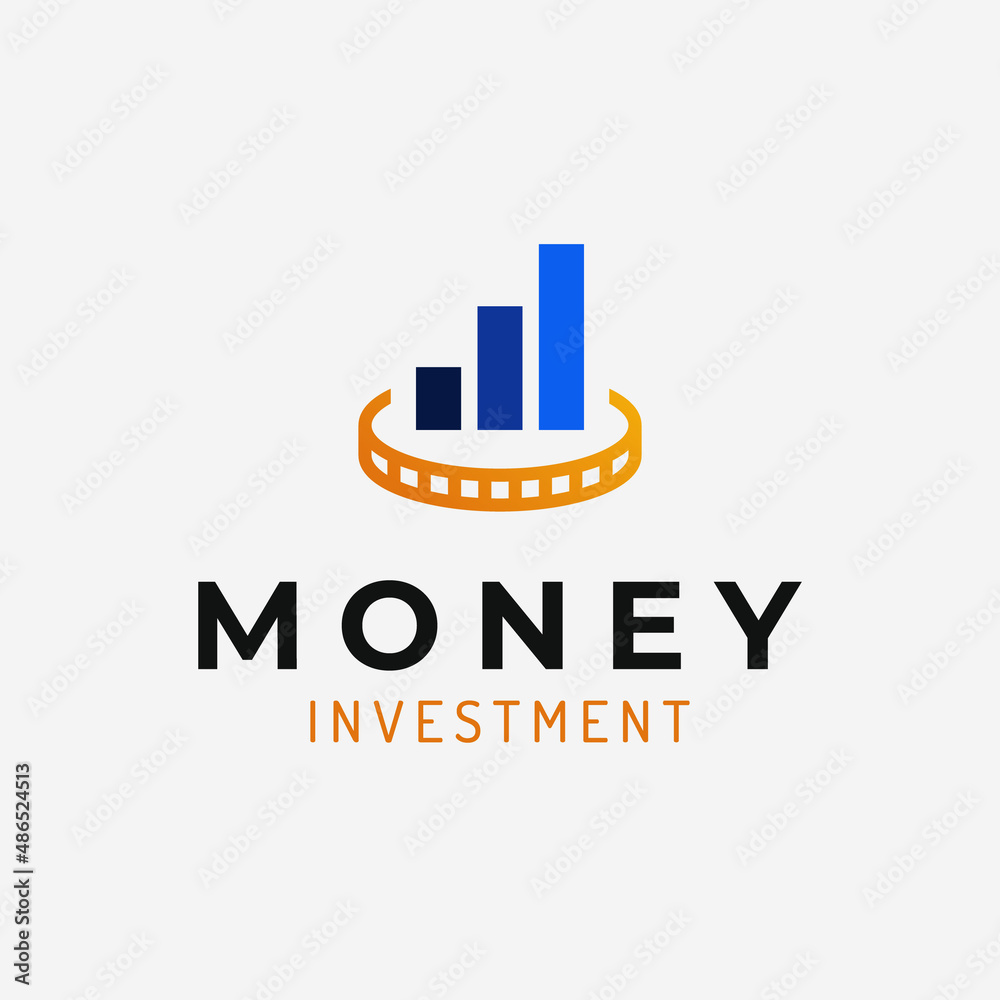 Creative Coin Chart Business Investment Logo Concept
