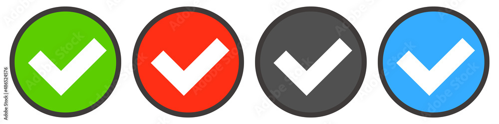 A set of check mark icons. Confirmation and permission. Editable vector icons. A set of check mark icons. Confirmation and permission. Editable vector icons.