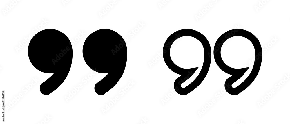 Icon set of double quotation marks. Quotation mark icons. Vectors. Icon set of double quotation marks. Quotation mark icons. Vectors.