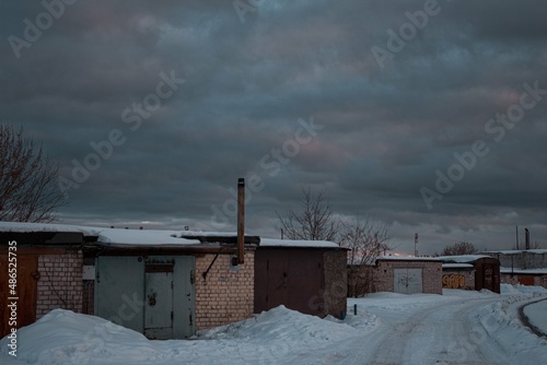 Wallpaper Mural abandoned factory in the snow Torontodigital.ca