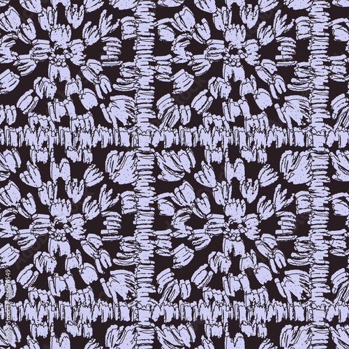 Crochet abstract background. Vector seamless pattern. Lace texture. knitted by hand or machine. Print for fabric, home textile, wrapping paper