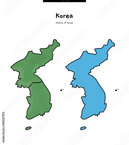 This is a simple map of Korea. It is called the Korean Peninsula.