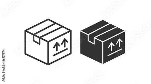 Box Icon Set. Vector isolated editable flat set of boxes illustrations