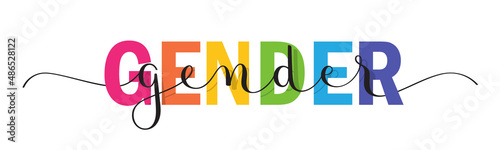 GENDER colorful vector mixed typography banner with brush calligraphy