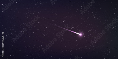 High quality star and comet universe on dark background. Astrology horizontal background. Stardust in galaxy. Vector Illustration.