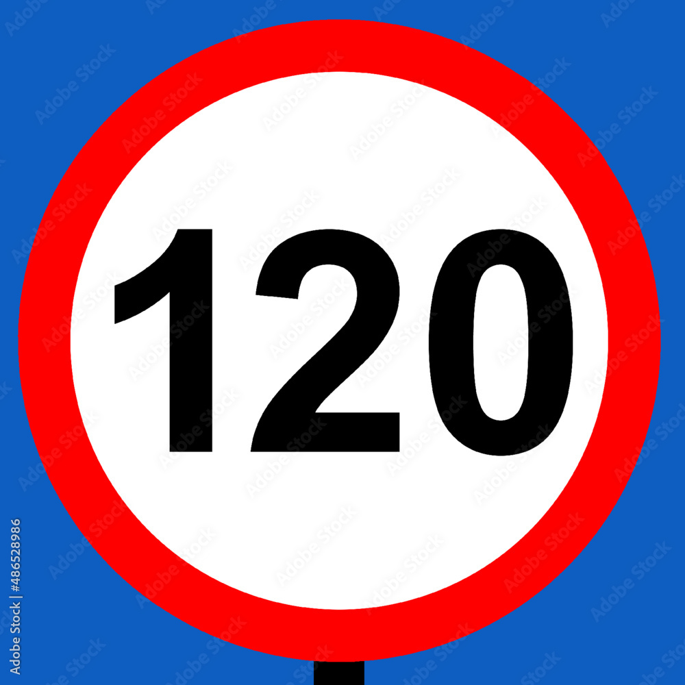 120 kph maximum speed limit on this road sign