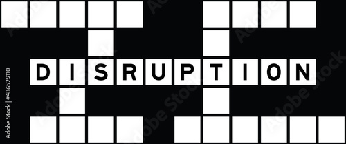 Alphabet letter in word disruption on crossword puzzle background