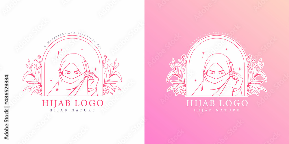 hand drawing hijab logo hand drawing hijab logo
