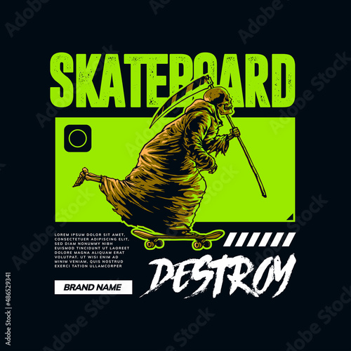 Skateboard artwork with street wear style