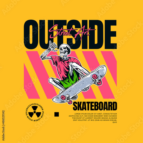 Skateboard artwork with street wear style