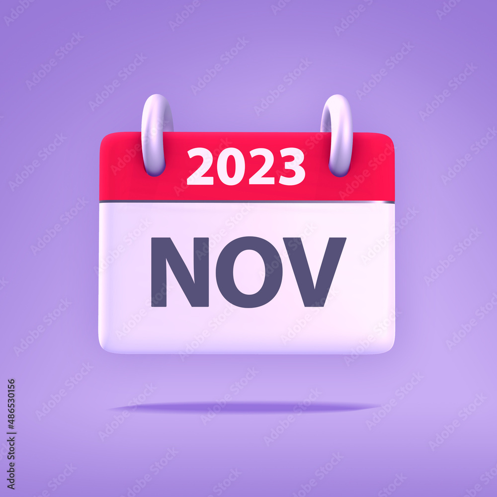 3D Wallpaper for Calendar day, month, year 2023 - Icon month november for agenda, meeting appointment time - Reminder icon 3D Wallpaper for Calendar day, month, year 2023 - Icon month november for agenda, meeting appointment time - Reminder icon