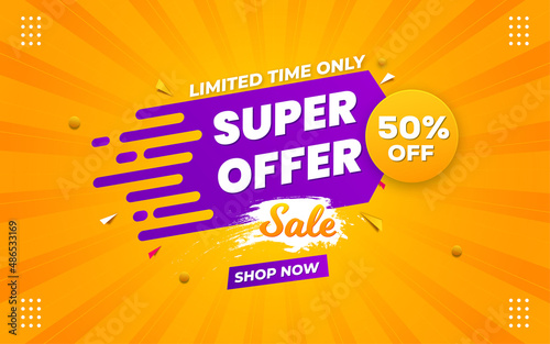Super Offer sale banner, Sale banner promotion template design.