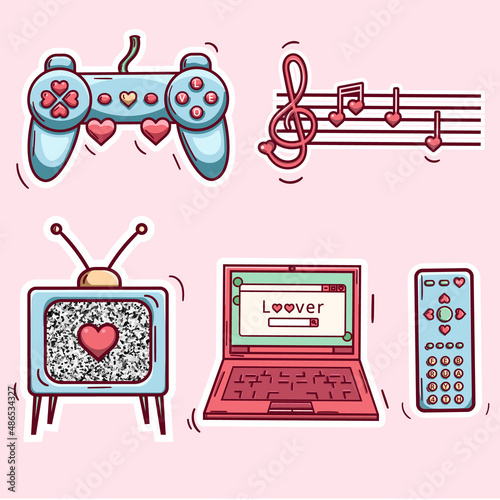 Love Stickers - Joystick Music TV Notebook Control Remote
