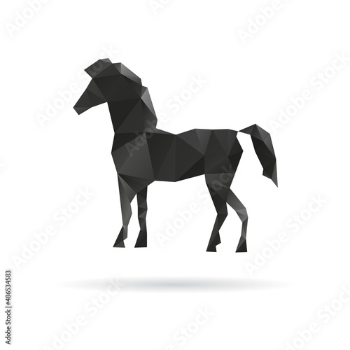 Horse triangle shape abstract isolated on a white backgrounds