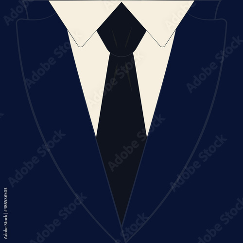 Business men's suit with tie, tuxedo. Suitable for use as a background. Vector illustration.