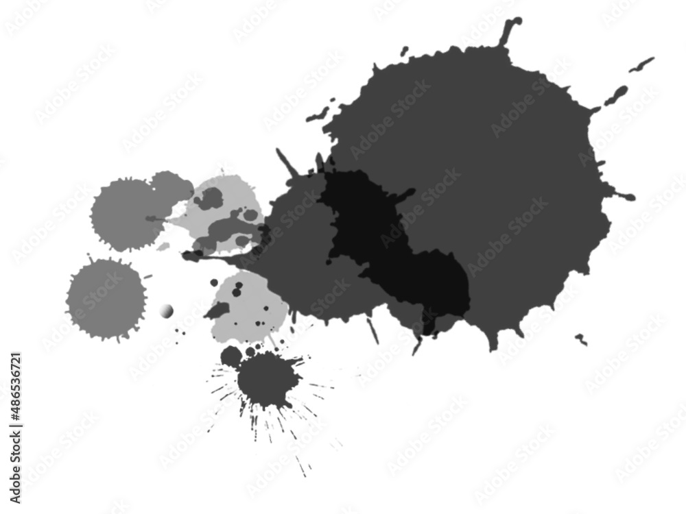 Black and gray paint blots