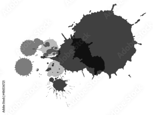 Black and gray paint blots