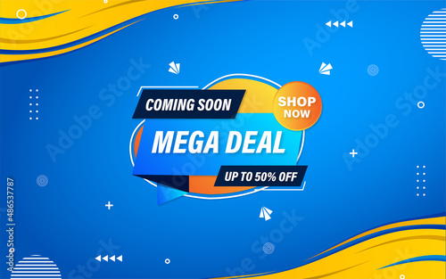 Mega deal banner design with editable text effect.