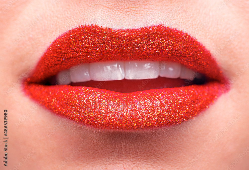 Woman's lips with lipstick close up. Visage lips. Woman's lips with lipstick close up. Visage lips.