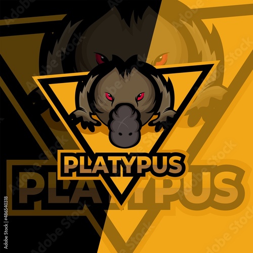 Platypus mascot esport logo design illustration