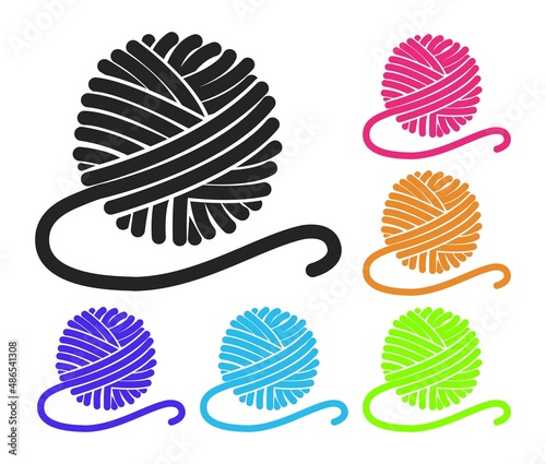 vector set of yarn ball icons