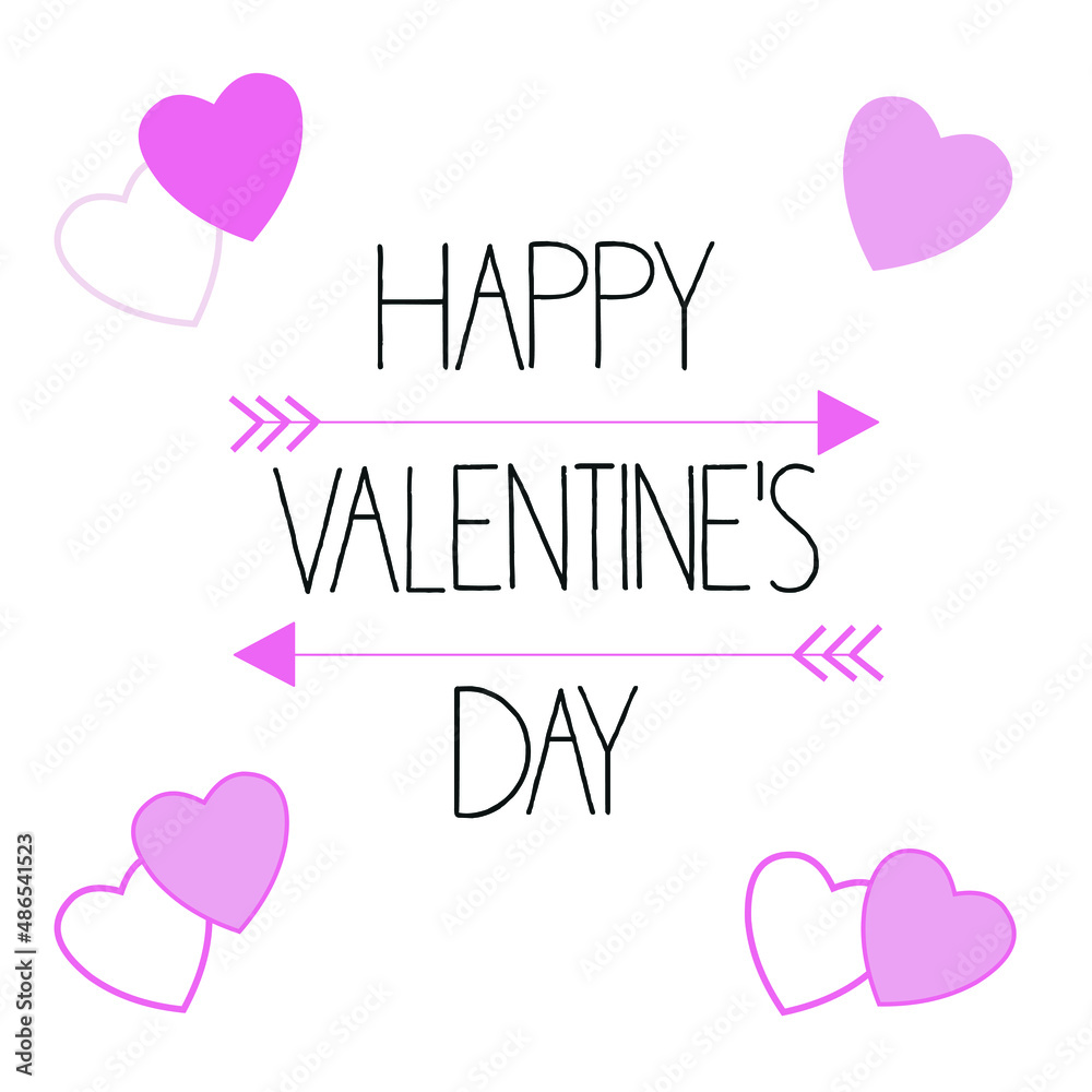
Happy Valentine s day greeting card- love day vector cards or posters. Vector illustration