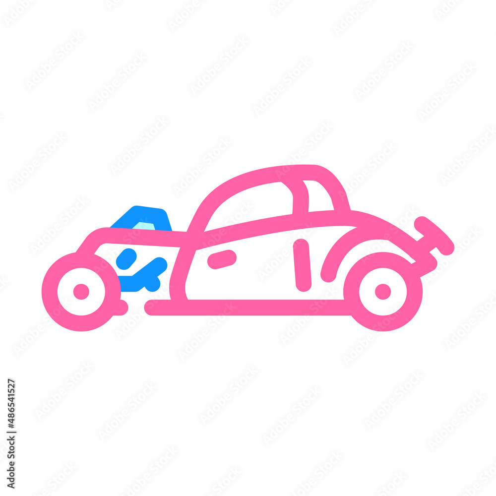 hot rod car color icon vector. hot rod car sign. isolated symbol illustration